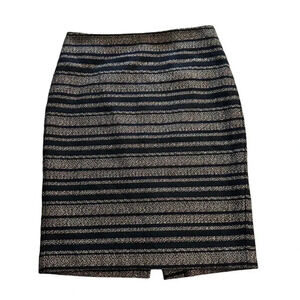 Ann Taylor Loft Tweed pencil Skirt Size 4 navy Blue/Gray
